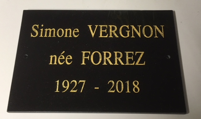Gravure par sable lettres à la feuille d'or 22 carats